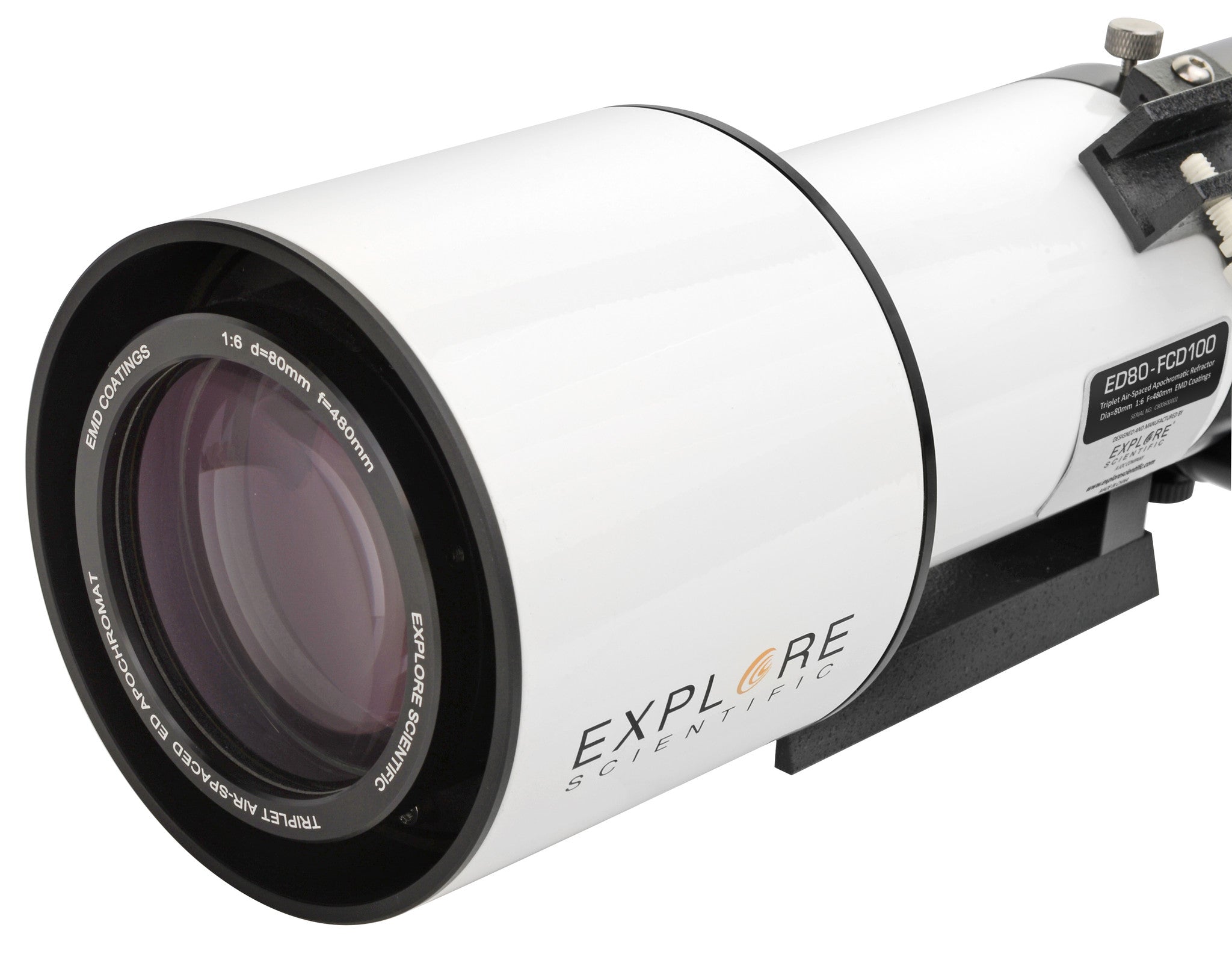 Explore Scientific ED80-FCD100 Series Air-Spaced Triplet Refractor Telescope and Hybrid 2N1 Finder Base- FCD100-0806-01